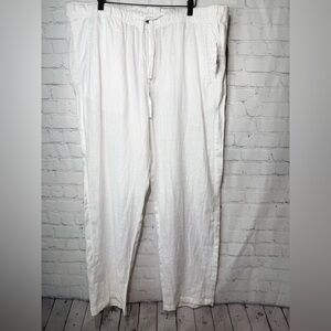 NWT Tasso Elba ISLAND size XXL white linen pants